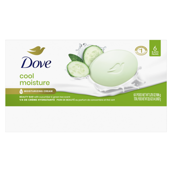 Dove Beauty Bar Soap Cool Moisture Cucumber & Green Tea Scent