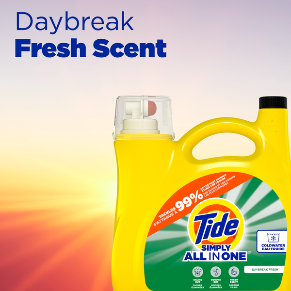 Tide Simply All In One Liquid Laundry Detergent, Daybreak Fresh