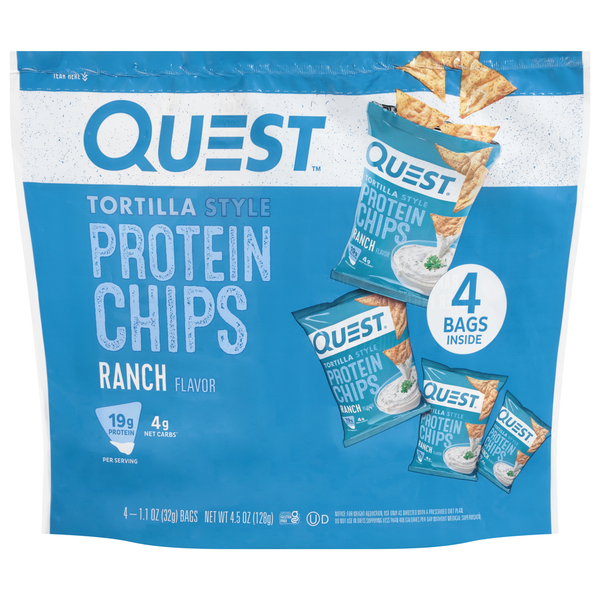Quest Protein Chips, Ranch Flavor, Tortilla Style