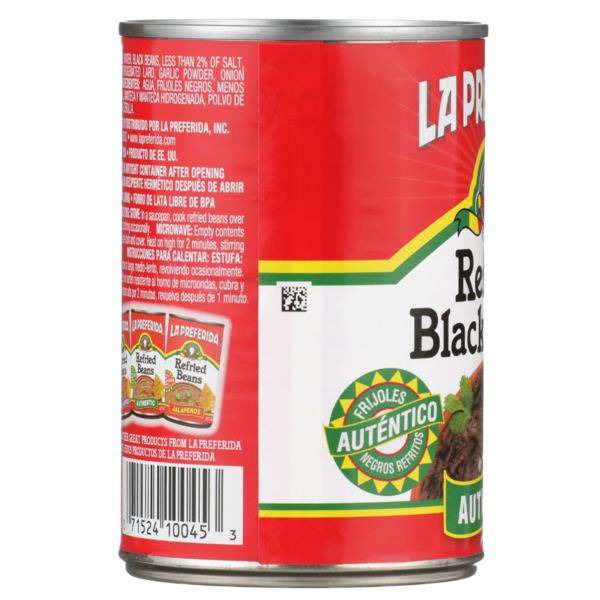 La Preferida Authentic Refried Black Beans
