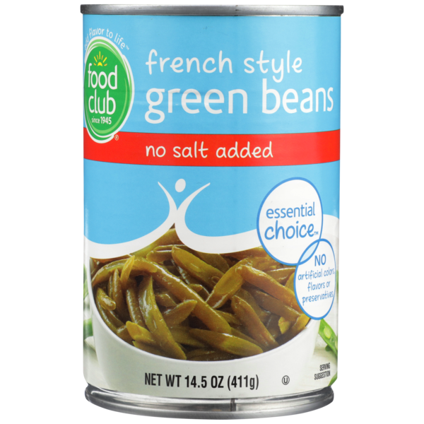 Food Club No Salt Added French Style Green Beans DestGlow