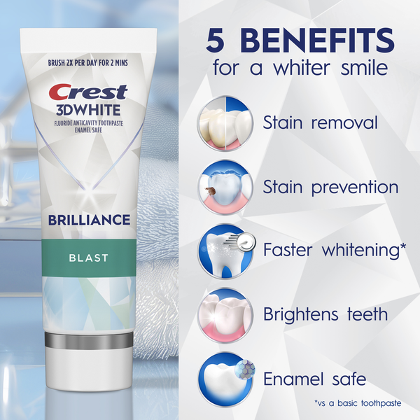 Crest 3D White Brilliance Blast Teeth Whitening Toothpaste