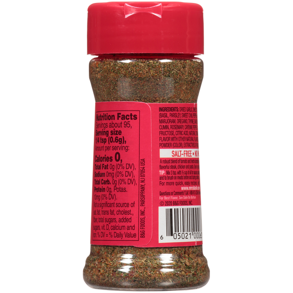 Dash Tomato Basil Garlic Salt-Free Seasoning Blend