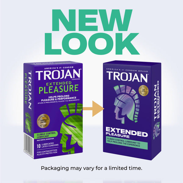 Trojan Extended Pleasure Climax-Control Latex Lubricated Condoms