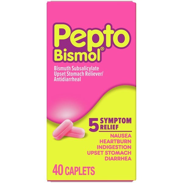 Pepto-Bismol Caplets For Nausea, Heartburn, Indigestion, Upset Stomach, And