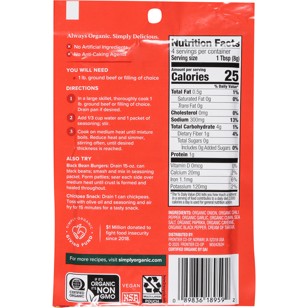 Simply Organic Spicy Taco Seasoning Mix