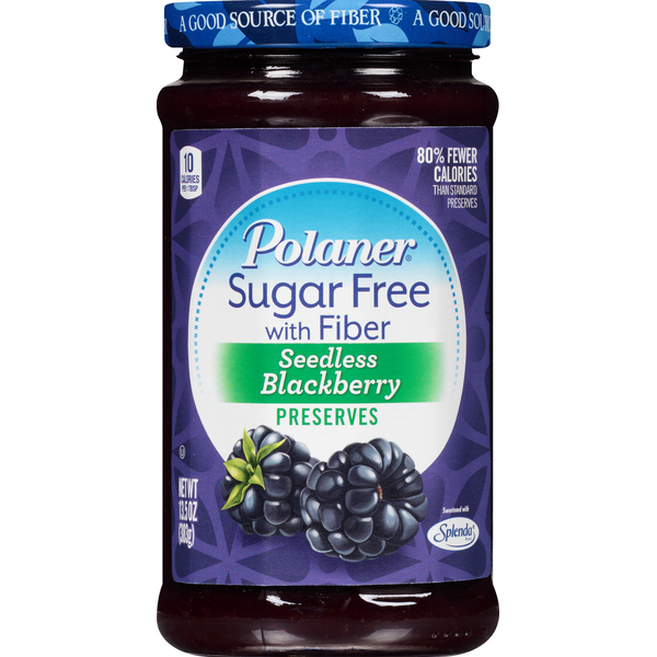 Polaner Preserves, Sugar Free, with Fiber, Seedless Blackberry