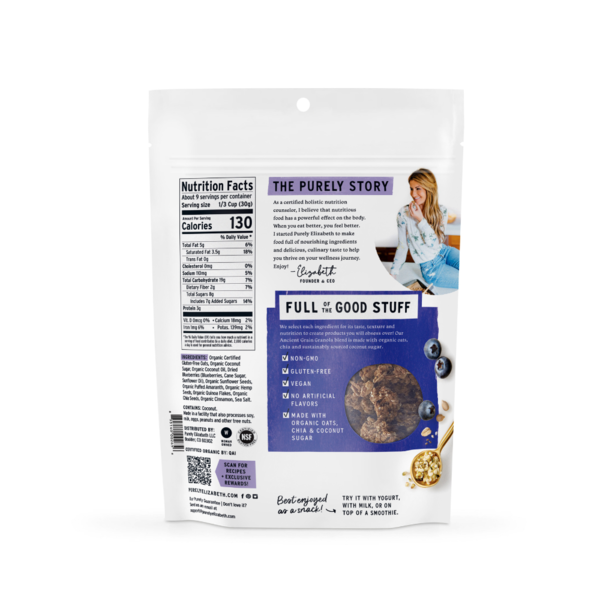 Purely Elizabeth Blueberry Hemp, Ancient Grain Granola