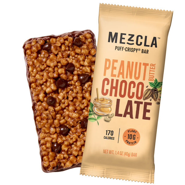 Mezcla Puff Crispy Protein Bar, Peanut Butter Chocolate, Gluten Free