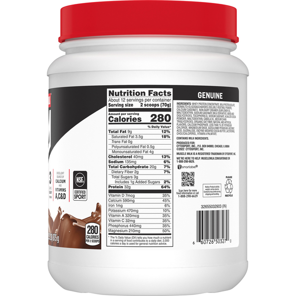 MUSCLE MILK Chocolate Powder Beverage Mix