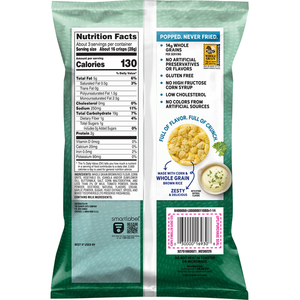 Quaker Buttermilk Ranch Flavor Rice Crisps
