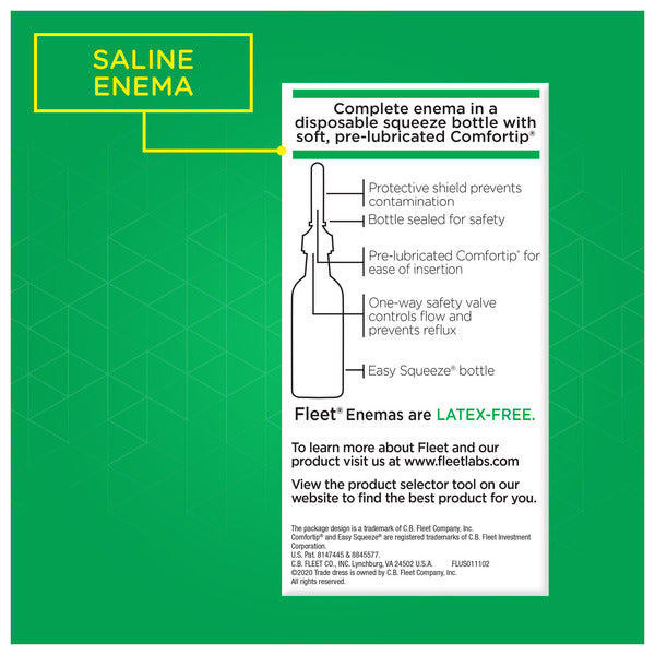 Fleet Laxative Saline Enema Gentle Glide Tip