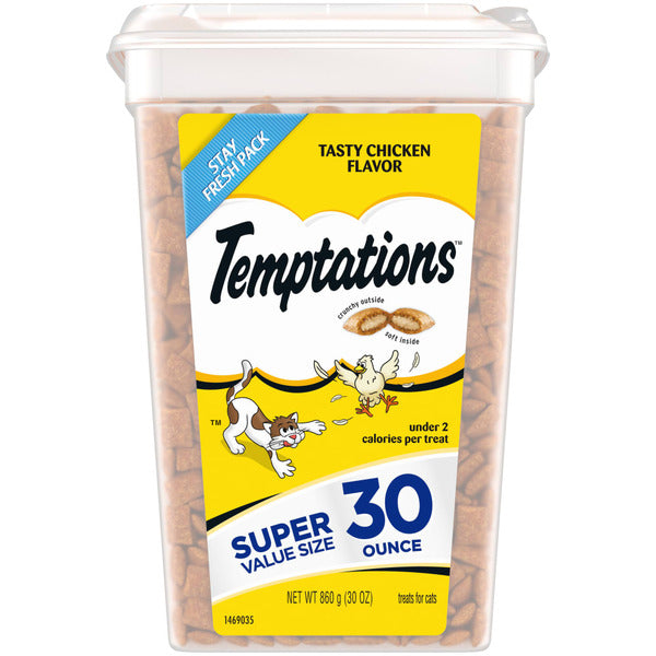 TEMPTATIONS Classic Crunchy and Soft Cat Treats Tasty Chicken Flavor