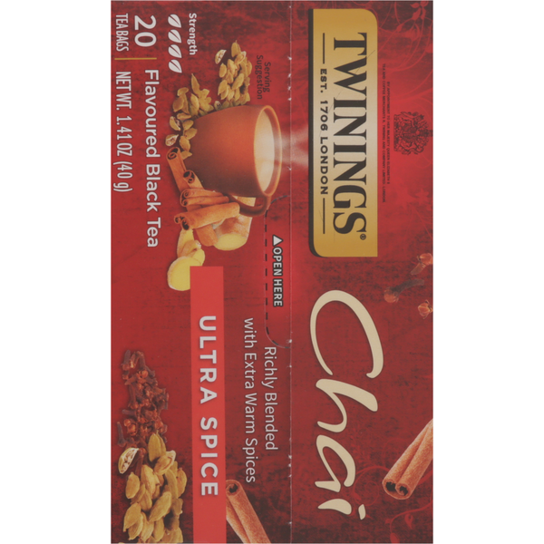 Twinings Flavoured Black Tea, Chai, Ultra Spice, Tea Bags