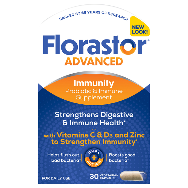 Florastor Plus Immune Support Supplement Vegetable Capsules