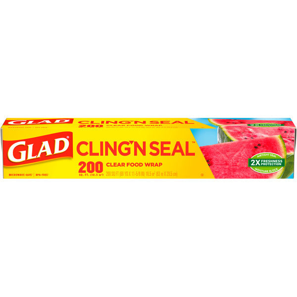 Glad Cling ‘N Seal Plastic Food Wrap, 200 sq ft