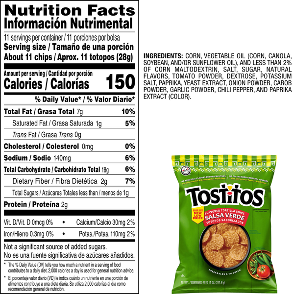 Tostitos Tortilla Chips, Salsa Verde Flavored Rounds