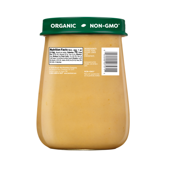 Beech-Nut Organics Stage 1 Organic Baby Food, Pear, 4 oz Jar