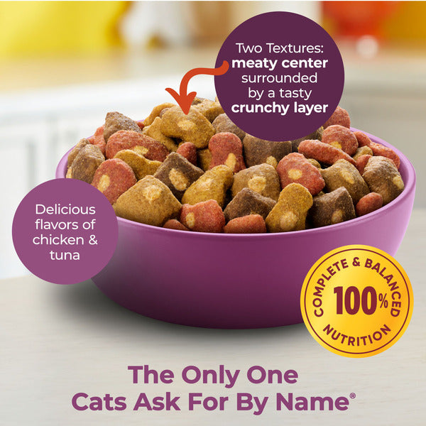 Meow Mix Tender Centers with Basted Bites, Chicken & Tuna Flavors, Dry Cat Food