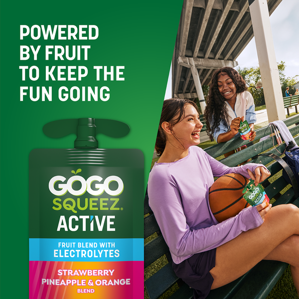 GoGo Squeez Active Electrolyte Strawberry Pineapple & Orange Fruit Blend