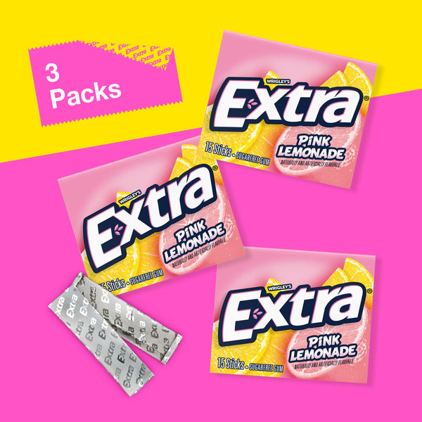 Extra Pink Lemonade Sugar Free Gum Limited Edition Chewing Gum Packs