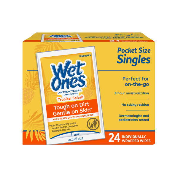 Wet Ones Hand Wipes, Individually Wrapped, Tropical Splash,