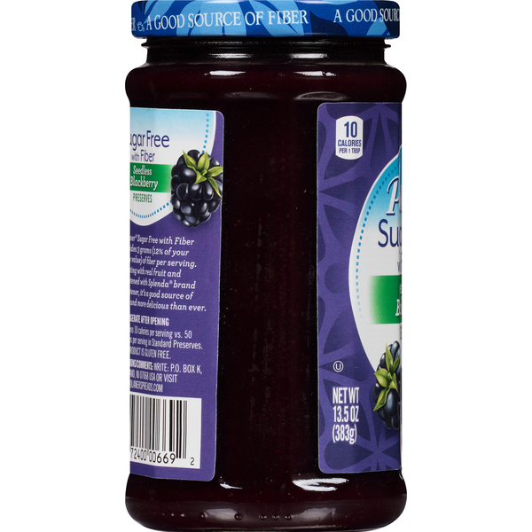 Polaner Preserves, Sugar Free, with Fiber, Seedless Blackberry