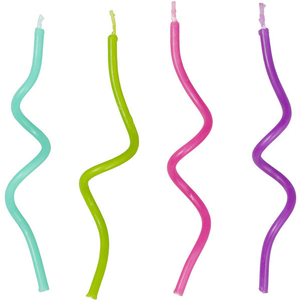 Wilton Curly Neon Birthday Candle Set, 12-Count