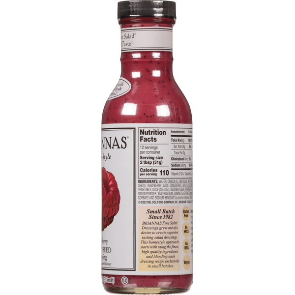 BRIANNAS Home Style Raspberry Poppy Seed Dressing