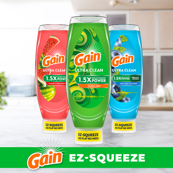 Gain Ultra Clean EZ-Squeeze Dish Soap, Summer Watermelon