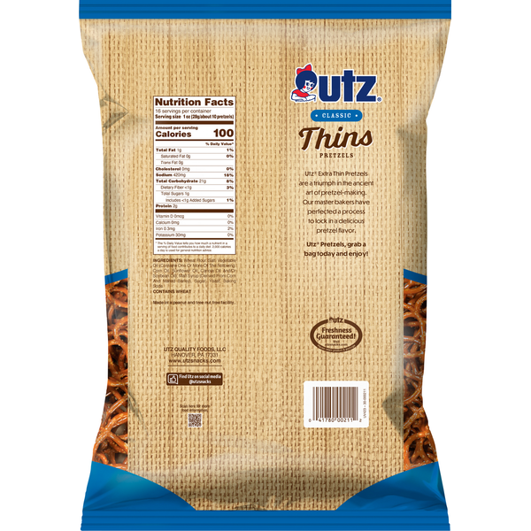 Utz Pretzels, Classic, Thins