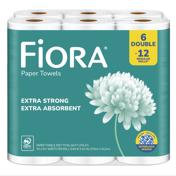 Fiora 2-Ply Extra Strong, Extra Absorbent Double Rolls Paper Towels