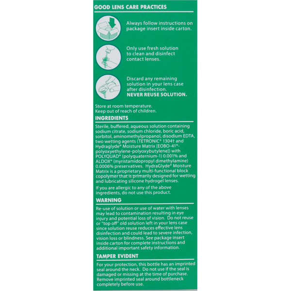 OPTI-FREE Disinfecting Solution, Multi-Purpose, with HydraGlyde, Sterile