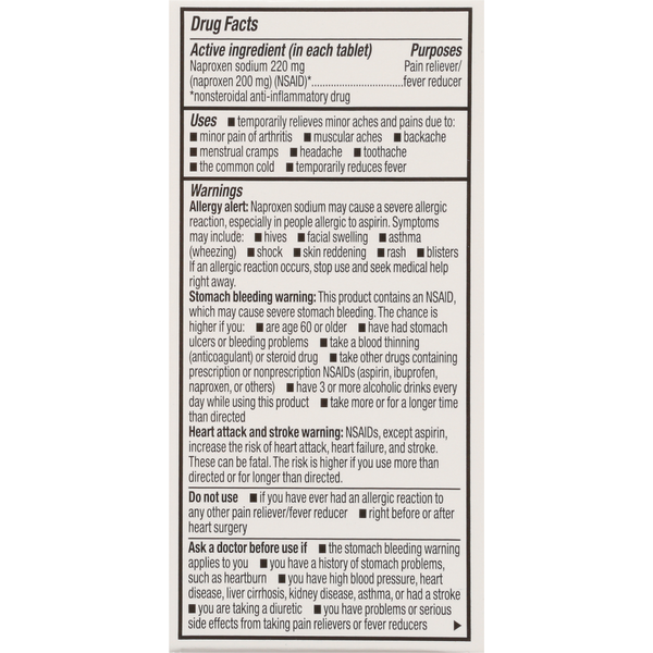 TopCare All Day Pain Relief, 220 mg, Tablets