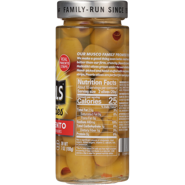 Pearls Hand-Stuffed Real Pimiento Jumbo Queen Olives