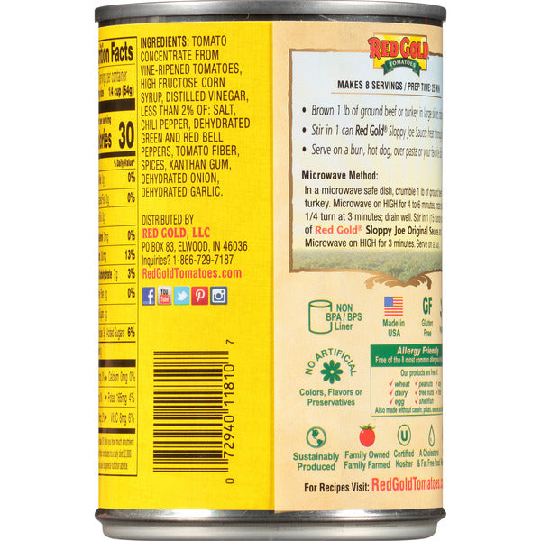 Red Gold Sloppy Joe Original Sauce