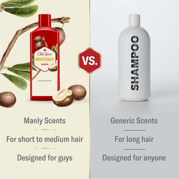 Old Spice Moisturize Shampoo for Men with Shea Butter
