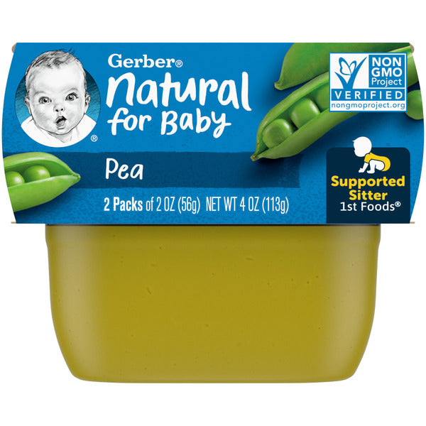 Gerber Baby Food Pea Puree Clean Label Project Tubs