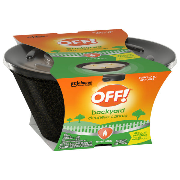 Off!® Triple Wick Scented Citronella Candle Bucket, Outdoor Candle