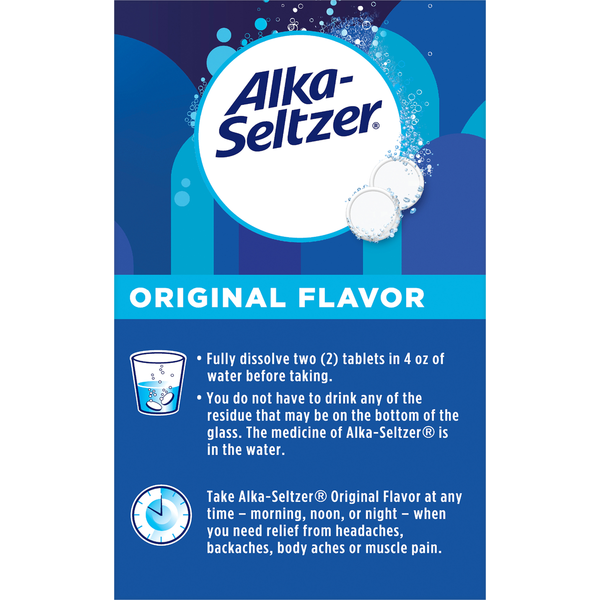 Alka-Seltzer Pain Reliever/Fever Reducer, Effervescent Tablets, Original Flavor
