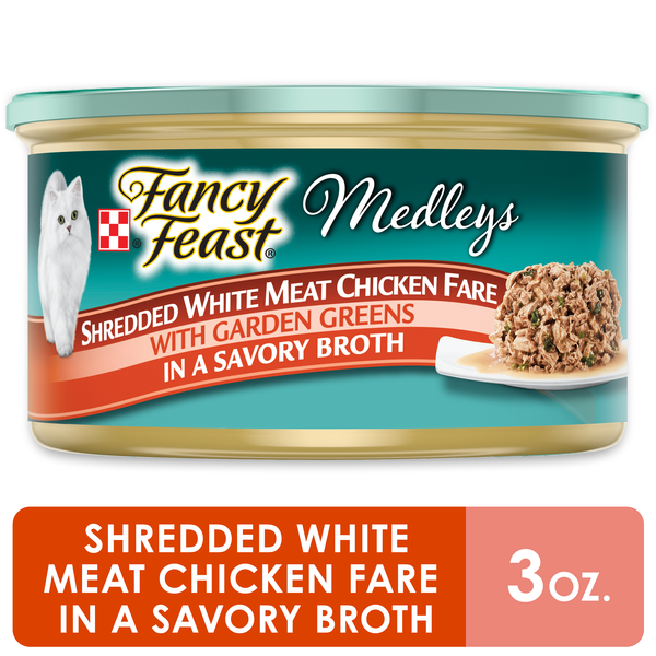 Purina Fancy Feast Broth Wet Cat Food, Medleys Shredded White Meat Chicken Fare With Garden Greens DestGlow