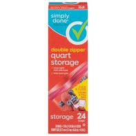 Simply Done Storage Bags, Double Zipper, Quart Siz...
️