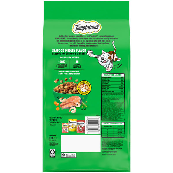 TEMPTATIONS Complete Nutrition Seafood Medley Flavor Adult Dry Cat Food