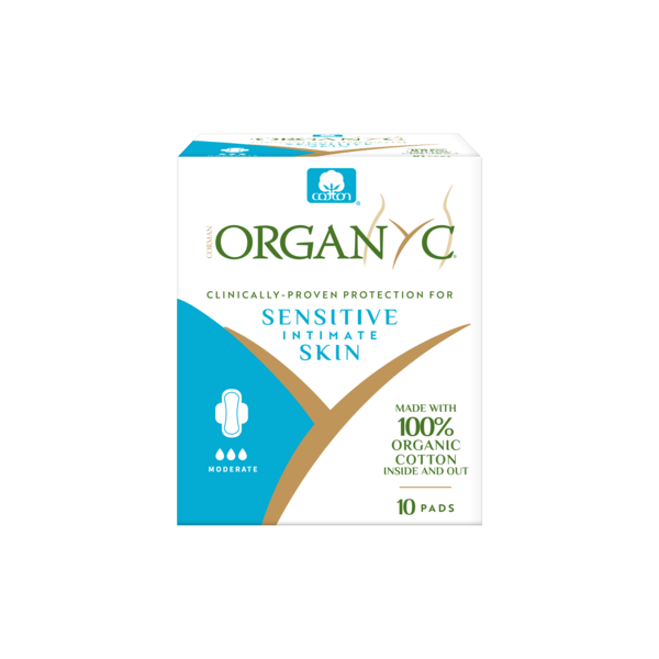 Organyc Period Care Moderate Pads for Sensitive Skin