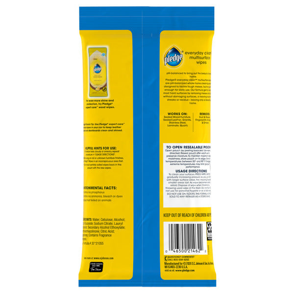 Pledge Everyday Clean™ Multisurface Wipes, Fresh Citrus Scent