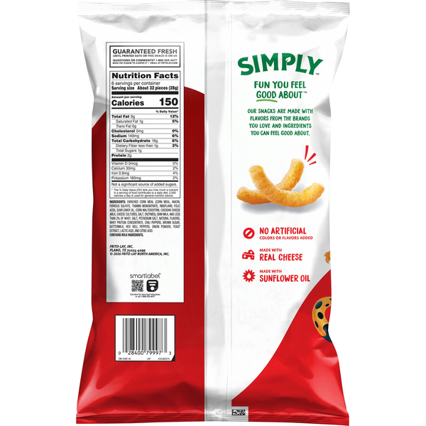 Cheetos Simply Puffs Cheese Snacks Spicy White Cheddar