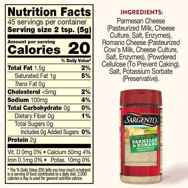 Sargento Natural Parmesan & Romano Grated Cheese