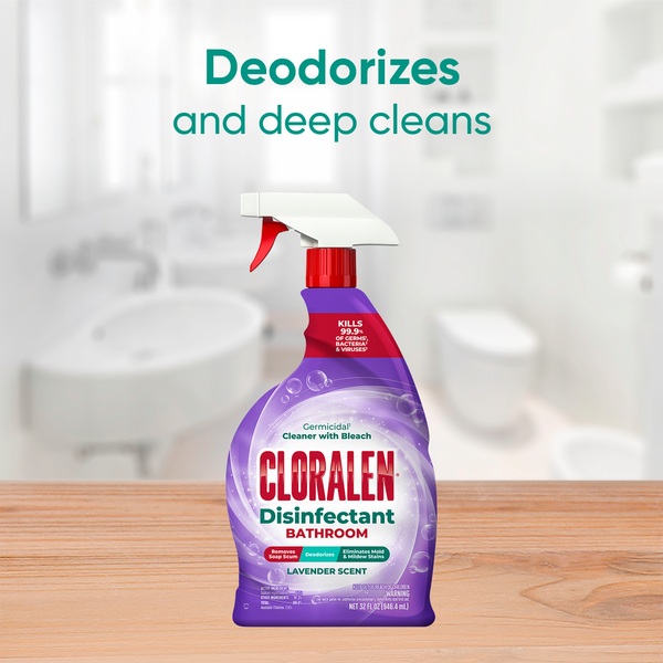 Cloralen Bathroom Cleaner with Bleach Spray Bottle, Lavender