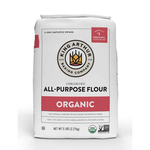 King Arthur Baking Company 100% Organic All-Purpose Flour Unbleached, Non-GMO Project, No Preservatives