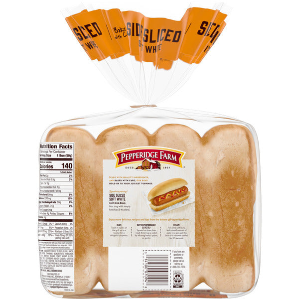 Pepperidge Farm Bakery Classics, Side Sliced Hot Dog Buns